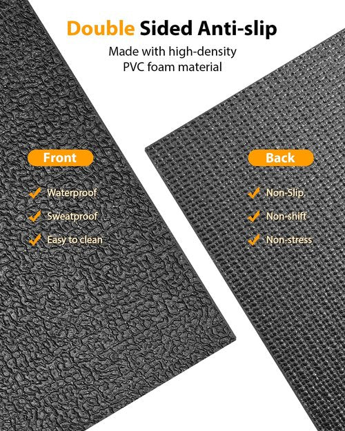 Rellfit Foldable Rubber Treadmill Mat - Exercise Bike Mat with Waterproof Non-Slip Shock Absorption, Exercise Equipment Mat to Protect Floor for Home Gym Workout