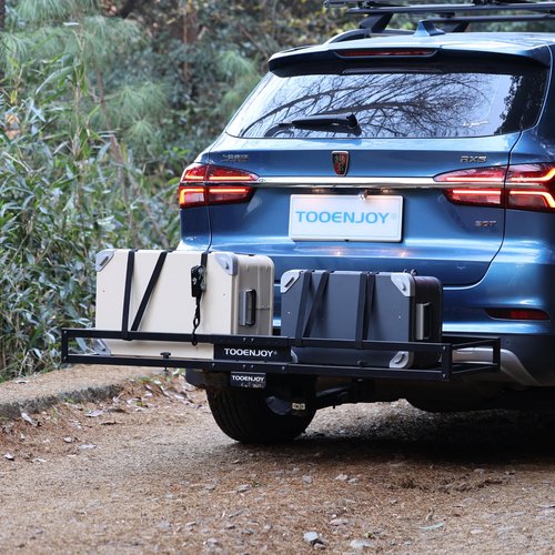 TOOENJOY 59 x 16 x 5 Inch Folding Hitch Cargo Carrier Basket, 200 LBS Capacity, Fits 2" Hitch Receiver for SUV Pickup Truck