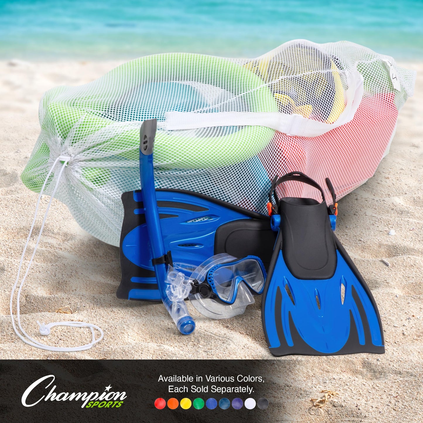 Champion Sports Mesh Sports Equipment Bag- Black, 24" x 48"