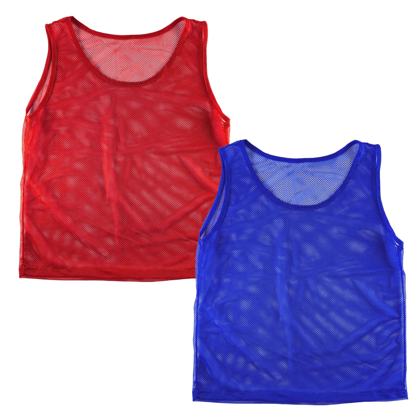 Super Z Outlet 12 Pinnies Scrimmage Vests Team Practice Jersey for Child Youth Teen Lightweight (Red/Blue)