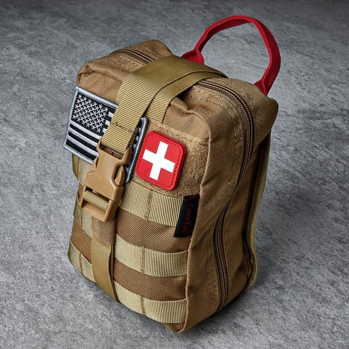 CareTac Advanced First Aid Trauma Kit with CAT Gen-7 Tourniquet – Tactical IFAK for Camping & Travel – Includes Chest Seal, Israeli Bandage, Splint, CPR Mask – Bleed Control, Gunshot, Burns & Cuts