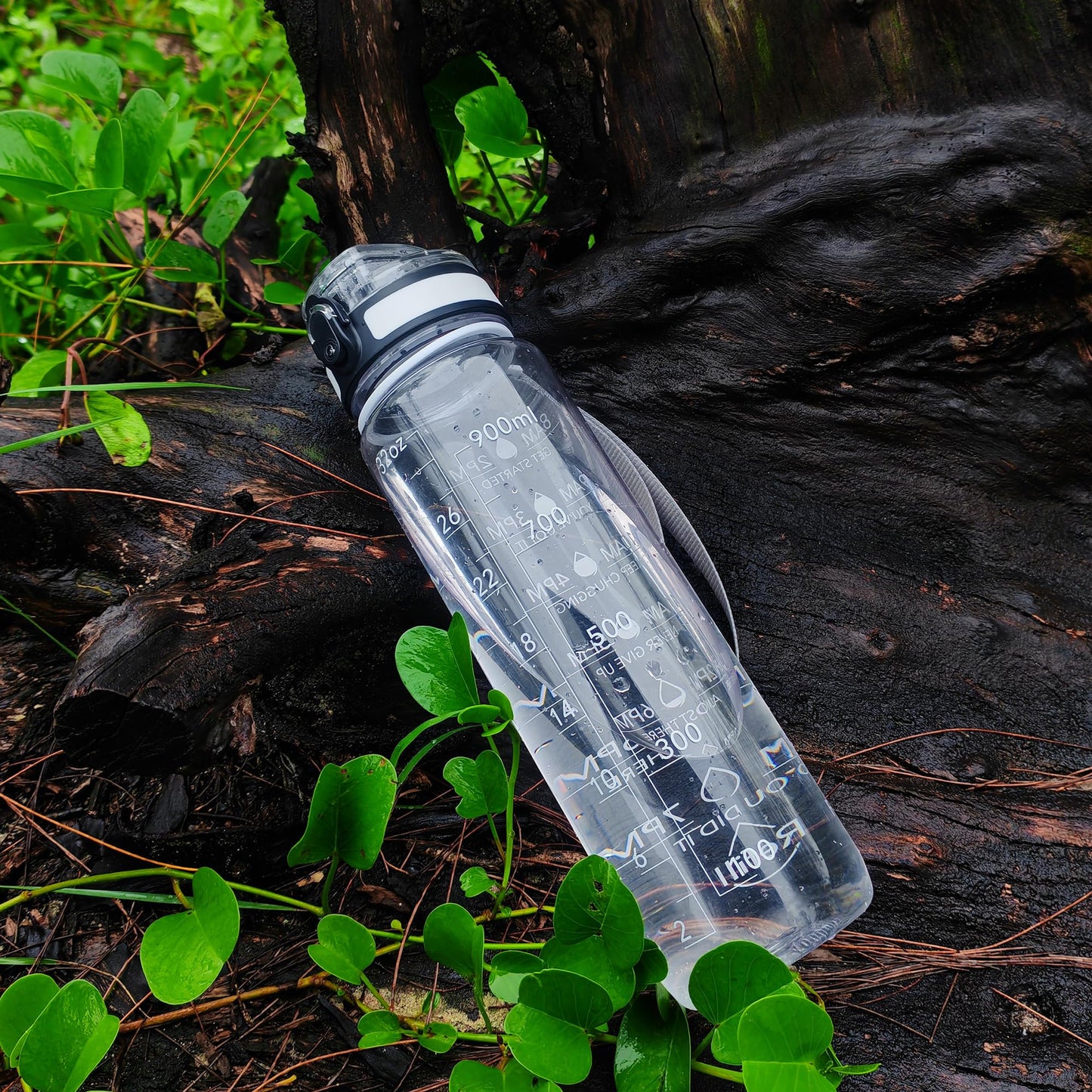 OLDLEY Water Bottle, 32oz Motivational Sports Water Bottle with Time Marker - Times to Drink - Tritan, BPA Free, Wide Mouth Leakproof, Navy Blue Green (1 Bottle)
