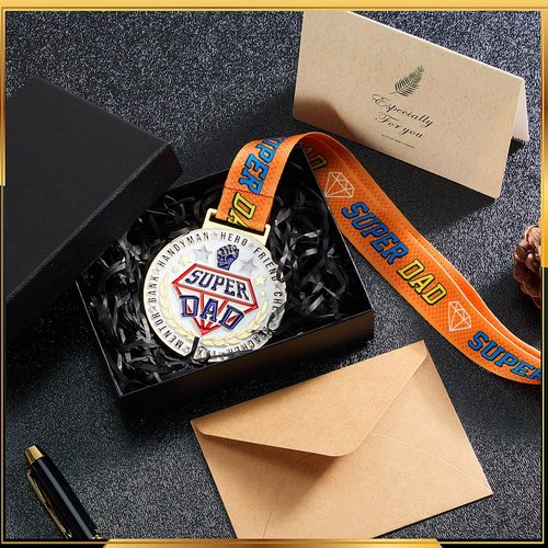 Loetere Super Dad Medal Gifts for Dad from Daughter or Son, Best Ever Gifts, Funny Award Gifts for Birthday Father's Day Present