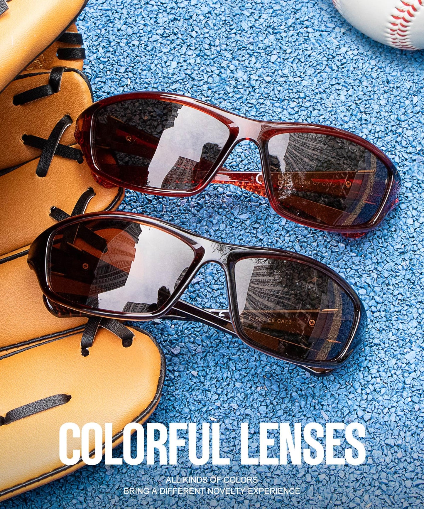 OUKEMAX Polarized Sunglasses-Men Sports Sunglasses: Mens Sunglasses Polarized Running Sun Glasses Driving Fishing 3 Packs