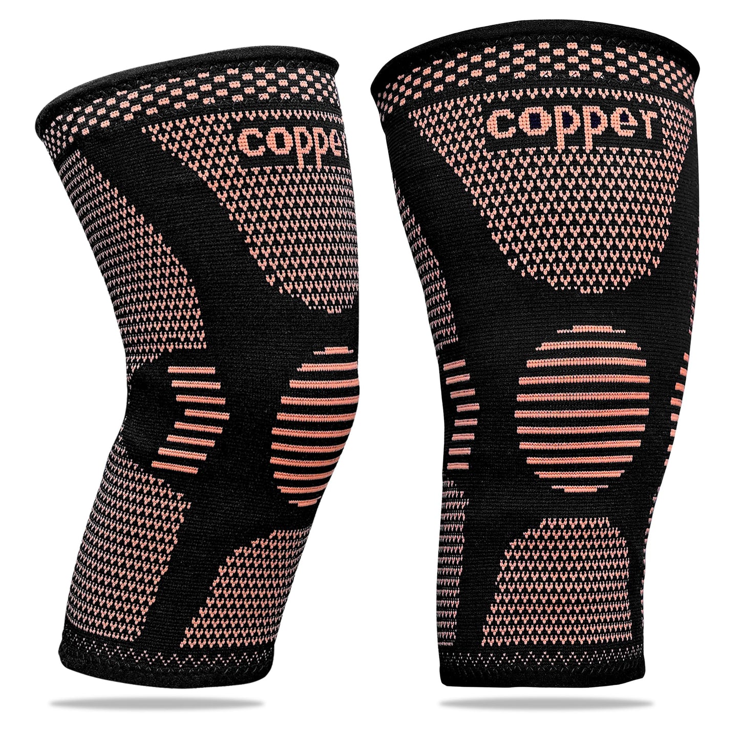 Pro Highlight Sports Copper Knee Braces for Women and Men 2 Pack, Knee Compression Sleeve for Knee Pain, Arthritis, Workout Sports Knee Support for Running, Meniscus Tear, ACL & Arthritis Pain Relief (Copper, Small)