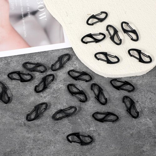 Giantree 20 Pcs S Shaped Double Opening Carabiner Keychain, Alloy S Carabiner Clips, Keychain Spring Snap Hooks Mini Carabiners Clip, for Dual Wire Gate Interlocking Clips Tiny Clip Attachment