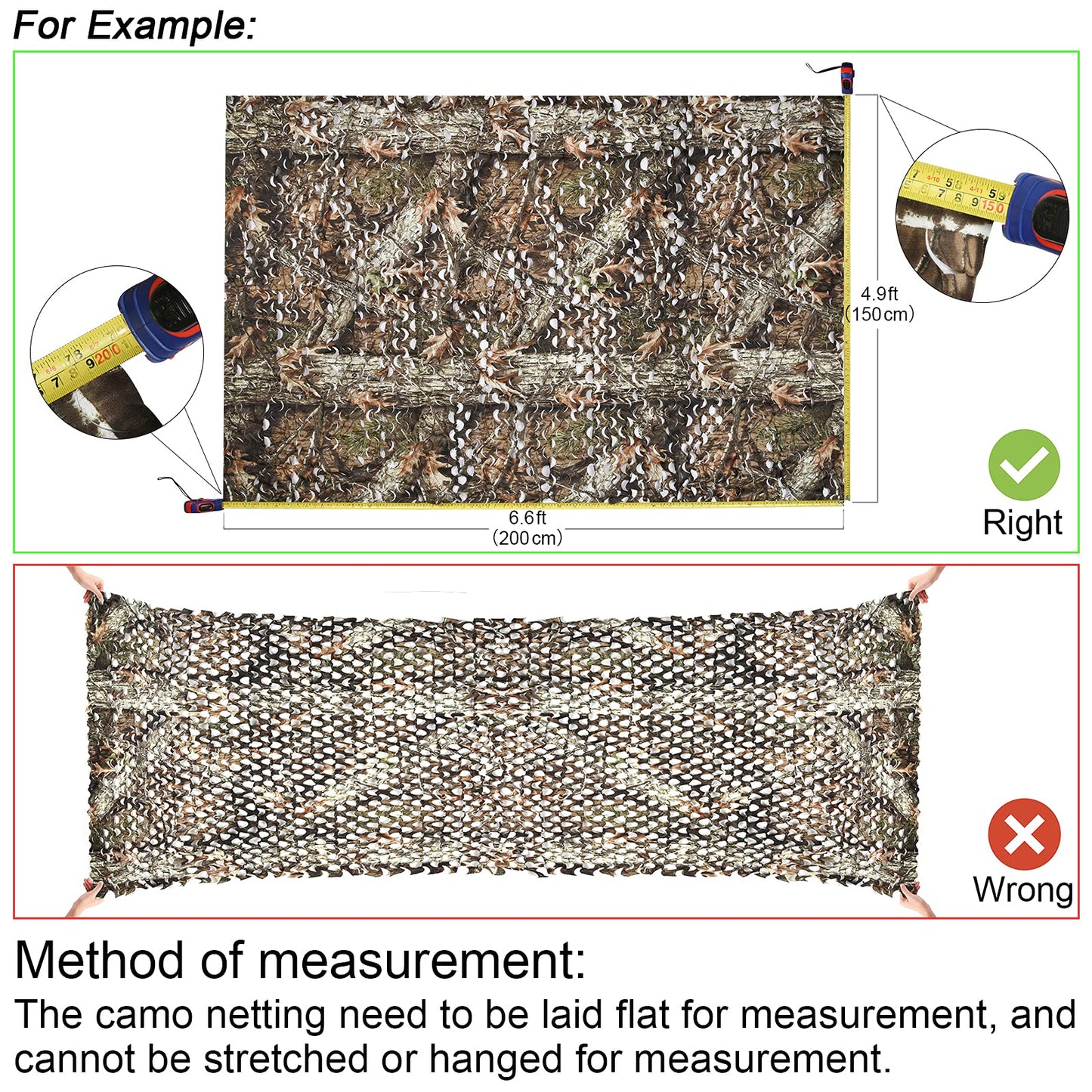 HYOUT Camo Netting Bulk Roll Camouflage Net Ghillie Hunting Blind Camping Sunshade, Military Army Party Decoration, Woodland Camo 5x65.6ft