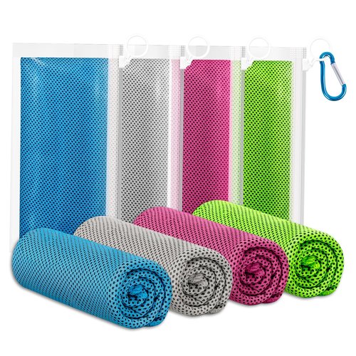 Fivali Cooling Towels for Neck and Face: 4 Pack Cooling Neck Wraps Chilly Sweat Towels for Gym Sports Workout, Blue 40"x12"