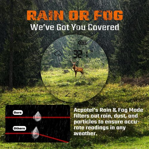 ACPOTEL Precision Hunting Range Finder, ±0.5yd Accuracy, 1000Yd Range, 6X Magnification, Rain & Fog Mode, 0.3s Instant Measurement | Lightweight Laser Range Finder for Hunting & Durable