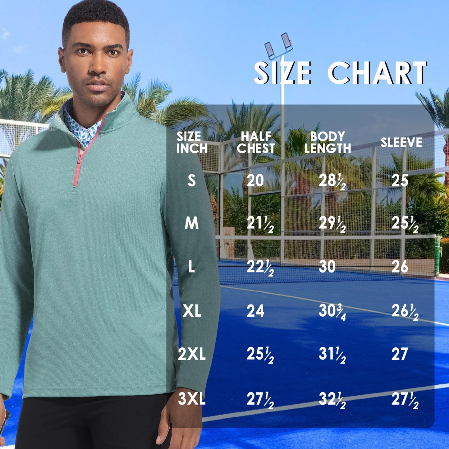 FT FENTENG Quarter Zip Pullover Men Performance, Moisture Wicking Heather Golf Pullovers Sports 1/4 Zip Pullover Mens Sweatshirt, L
