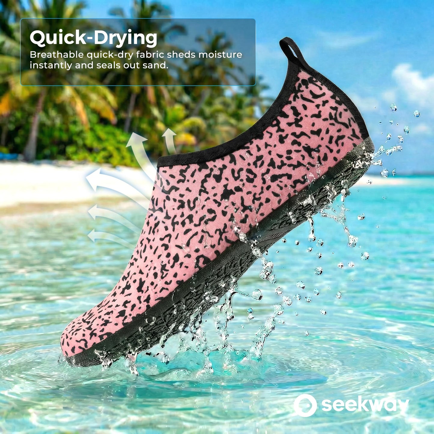 SEEKWAY Water Shoes Women Men Adult Quick-Dry Aqua Socks Barefoot Non Slip for Beach Swim River Pool Lake surf Black SK002(U)