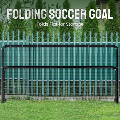 Docred 6x4/8x6/10x6.5/12x6/16x7ft Soccer Goals, Foldable Steel Soccer Goal for Backyard, Weatherproof Metal Soccer Goal for Teens/Adults Practice Training