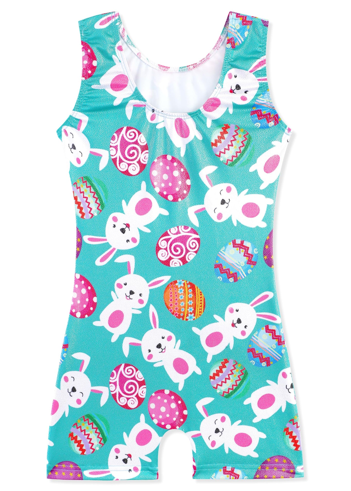 HOZIY Gymnastics Leotards for Girls 7-8 Years Tumbling Outfits Aqua Blue Pink Rabbit Egg Biketard Sparkly Glitter Dance Clothes Clothing Unitard