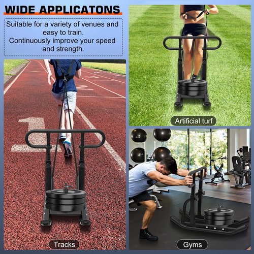 Pulaim Weight Sled, Fitness Sled, Fitness Strength Training Sled,Adjustable Height Weight Training Sled, Heavy Duty Workout Sled for 1" and 2" Weight Plates- with Size S Tactical Gloves