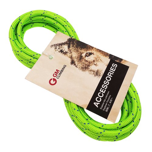 GM CLIMBING 6mm Accessory Cord Rope Double Braid CE/UIAA (Green, 20ft)
