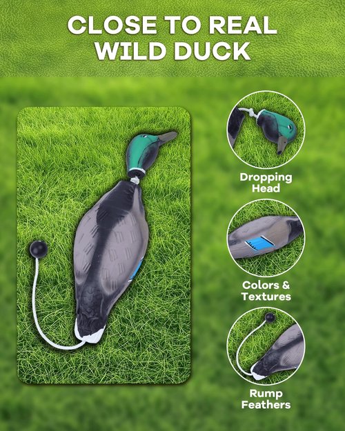 gardmate Dog Bumper for Water Retrieving - 2PCS Bionic Duck Dog Training Dummy with Floating and Tear - Hunting Dog Toy - Durable Bite-Resistant Toy for Hound Training(Duck)