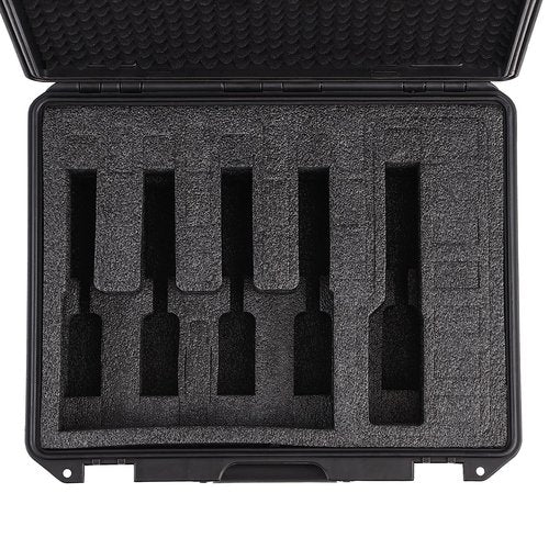 Gun Case for 5 Handguns, Hard Shell Pistol Case with 5 Gun Slots & 19 Magazines Slots, Heavy-Duty Waterproof TSA Firearm Air Travel Carrying Case Fits Glock, Beretta, S&W, Sig Sauer with Pre-Cut Foam