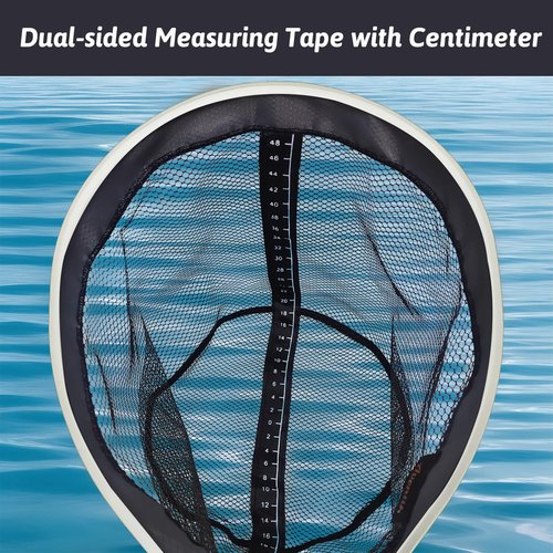 Aventik Fly Fishing Net Landing Trout Net with Ruler Tackle Bag Lightweight Rubber-Coated Mesh Nets with Non-Slip Handle Fly Fishing Gear 18 x 13 inch Hoop 7.5 inch Handle (Gunsmoke)