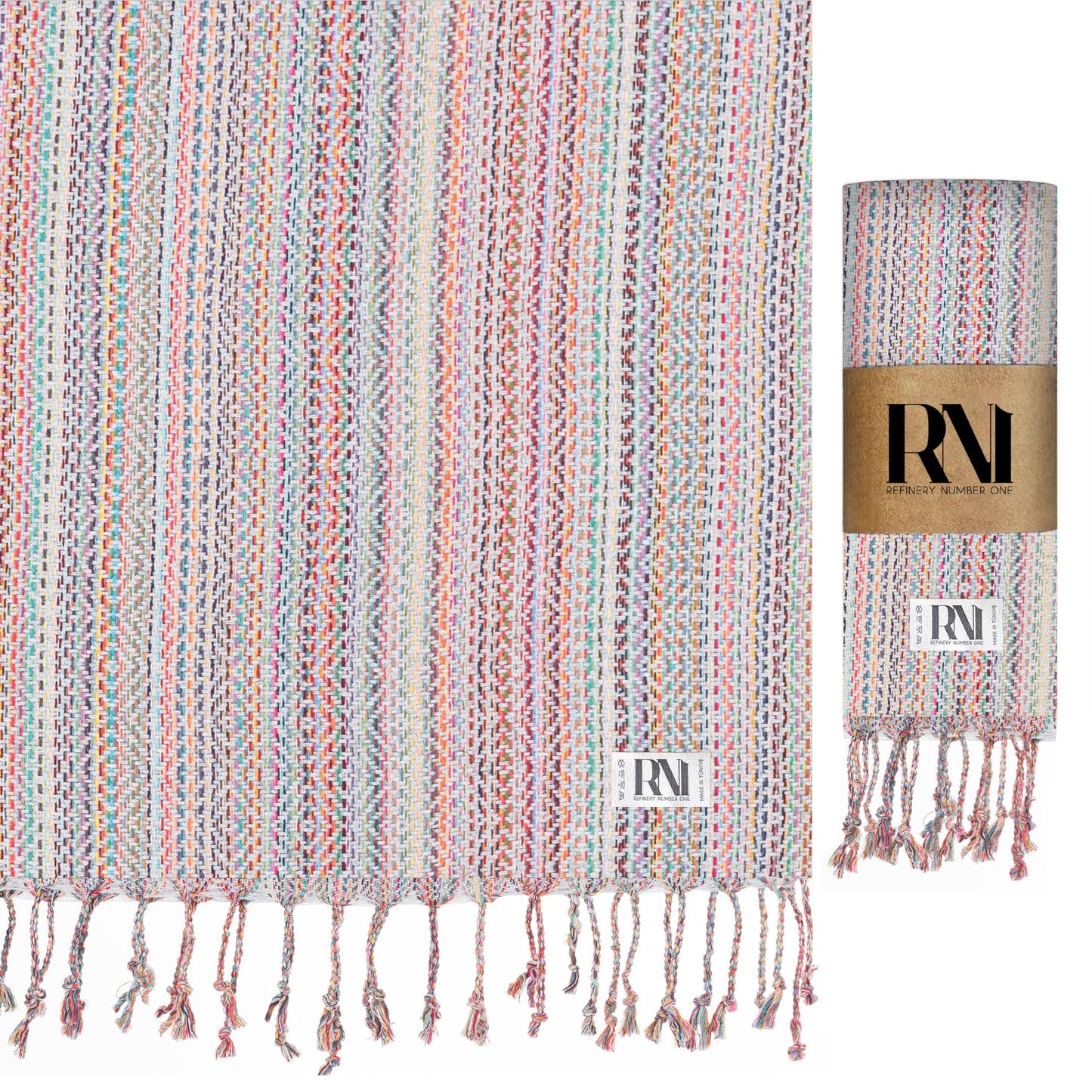 Refinery No. 1 Oversized Turkish Beach Towel – Quick Dry Sandproof Beach Blanket & Picnic Blanket – Lightweight Turkish Bath Towels, Yoga & Camping Towel – Beach Towels Swim Towel (Gray
