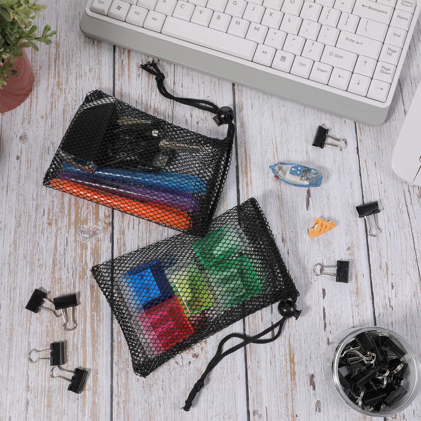 12 Pcs Small Mesh Bags Black Nylon Drawstring Bags with Cord Lock Closure Delicates Portable Travel Stuff Storage Bag for Gym Pool Toys Travel Cosmetics Washing Machine Bag