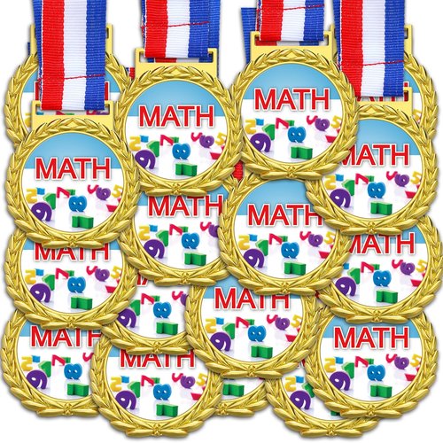 Loetere 30 Pcs Gold Medal for Award Bulk Winner Award Medal with Neck Ribbon Trophy Prize for Student Kid Education Competition Event Winner