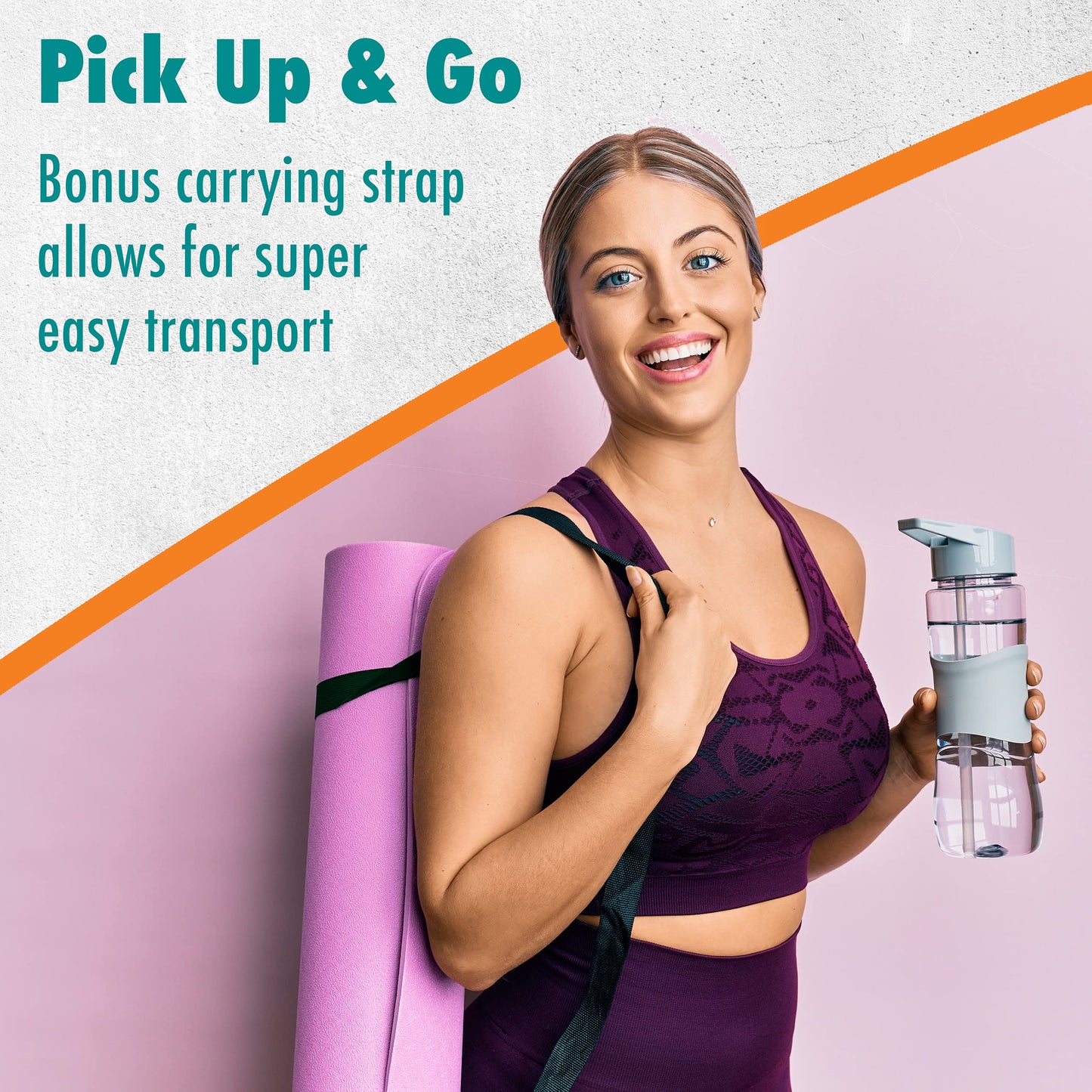 Maximo Fitness Yoga Mat - Multipurpose Exercise Mat for Men, Women and Kids, Ideal Non Slip Workout Mats for Yoga, Pilates, Gym Exercise with Carrying Strap