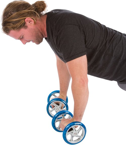 Trademark Innovations 6" Diameter Core Abdominal Exercise Roller Wheels (1 Pair), Blue