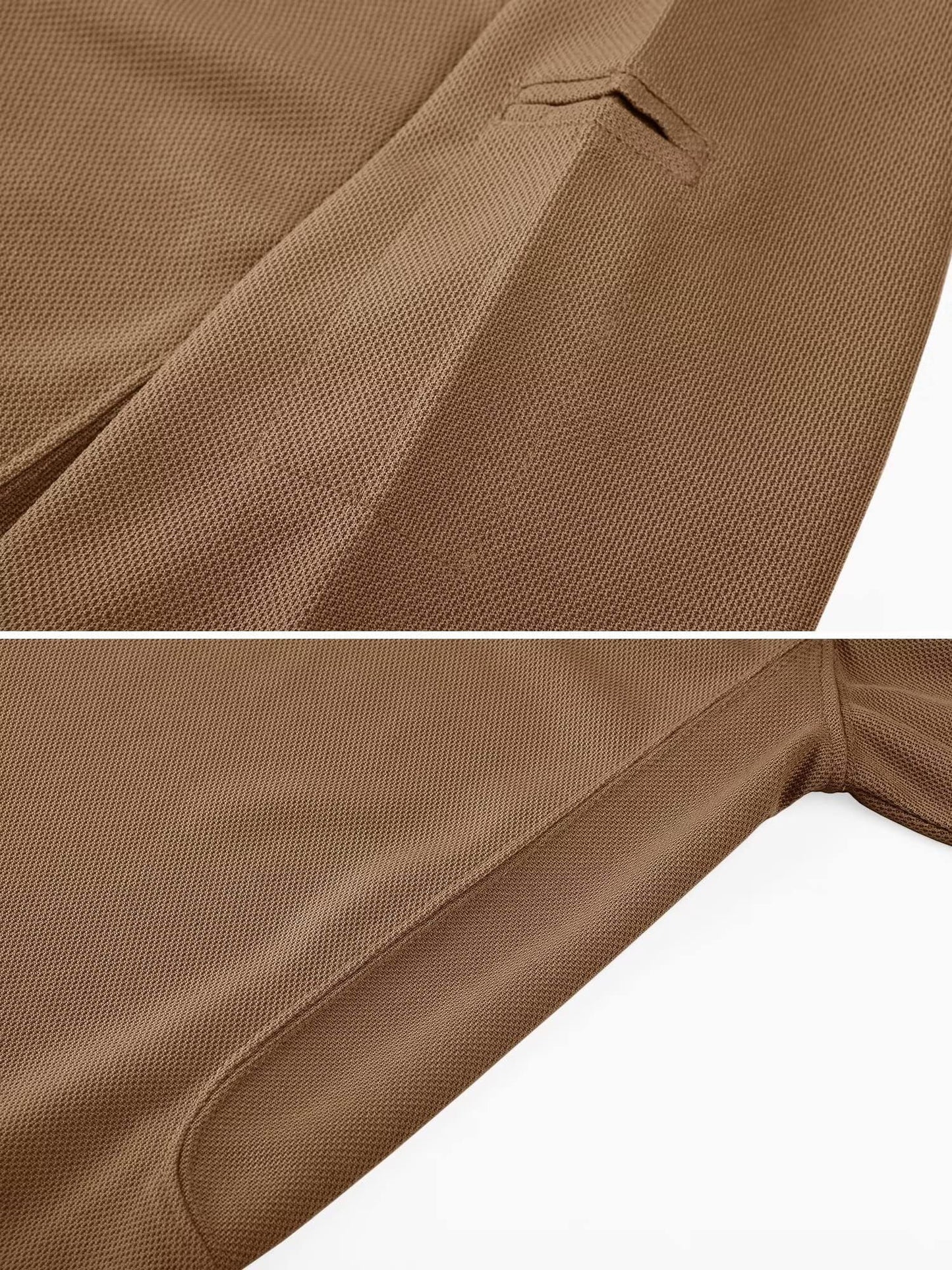 MAGCOMSEN Mens Polo Shirts Short Sleeve Golf Work Casual Quick Dry Breathable Summer Shirt Brown M