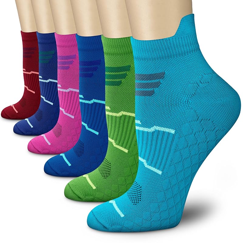 CHARMKING 15-20 mmHg Compression Socks for Men & Women – 6 Pairs, White/Grey, Large-XL