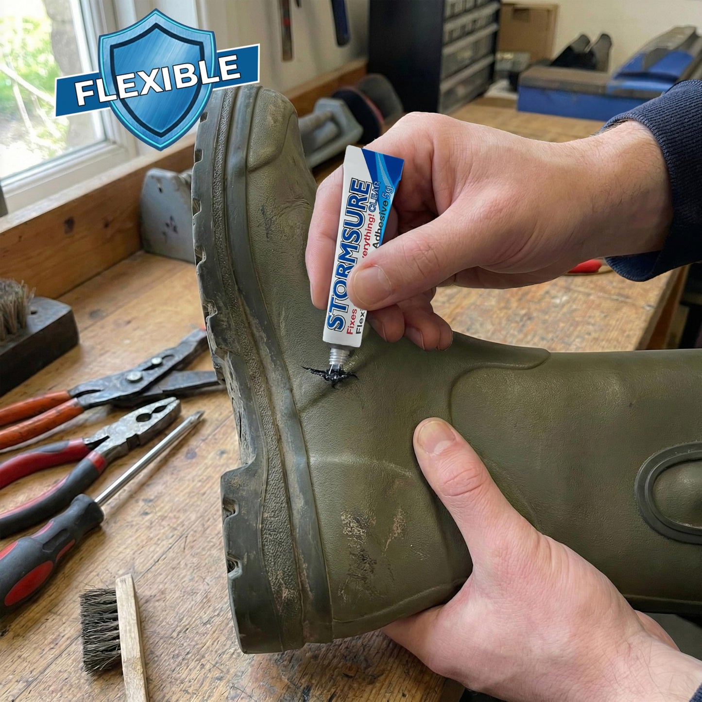 Stormsure Boot and Wader Waterproof Repair Kit - Strong, Durable and Flexible Repair for Soles, Uppers, Straps and More: Extend the Life of Your Footwear