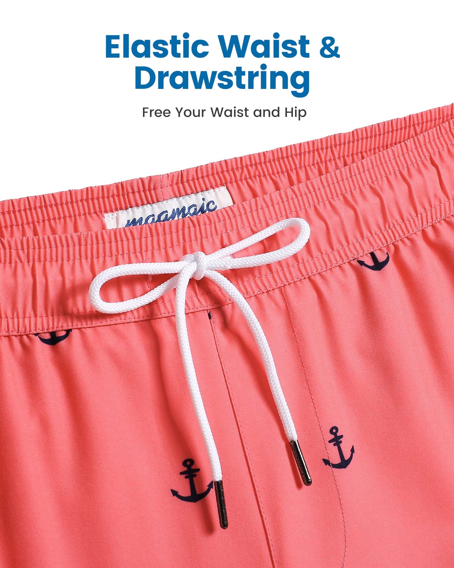 maamgic Swim Trunks Men 2 in 1 Mens Bathing Suit 7 Inch Quick Dry Mens Swimming Trunks with Zipper Pockets