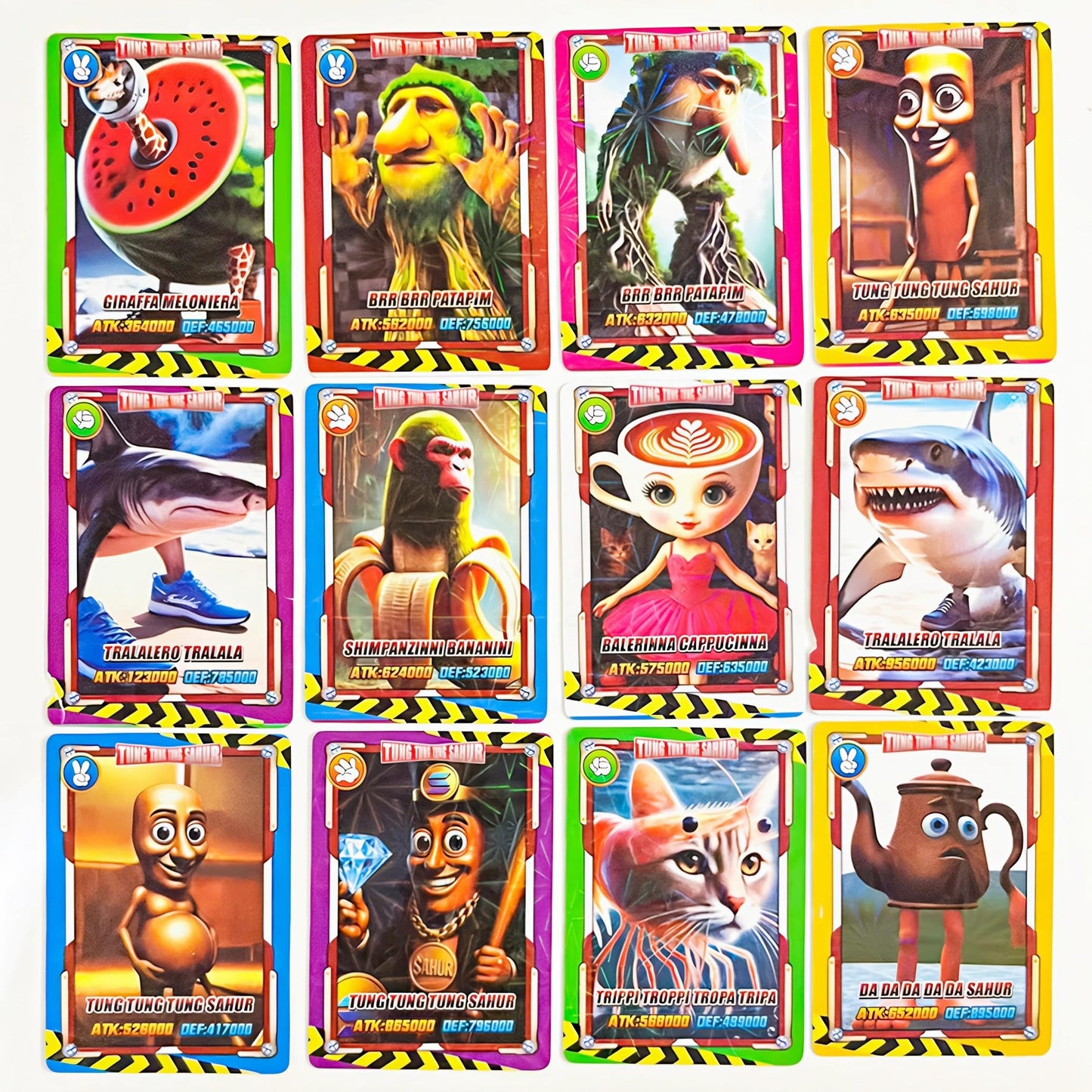 288Pc Official Italian Brainrot Rot Cards Collection, Tralalero Tralala and Tung Tung Tung Sahur,Gold Card Flash Card Collection, Rare (48Pc Blindbag)