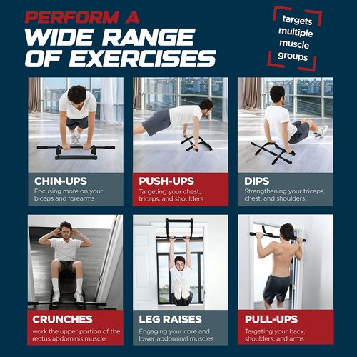 Sagler Pull up bar Doorway Heavy Duty Chin up bar Trainer for Home Gym Doorway Pull up bar or dip bar
