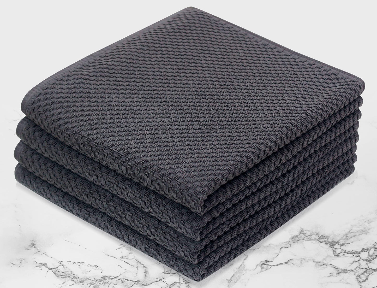 COTTON CRAFT Waffle Luxury Euro Spa Waffle Weave Towel Set - 100% Ringspun Cotton - Absorbent Quick Dry - Oversized 30 x 56 inch - Grey
