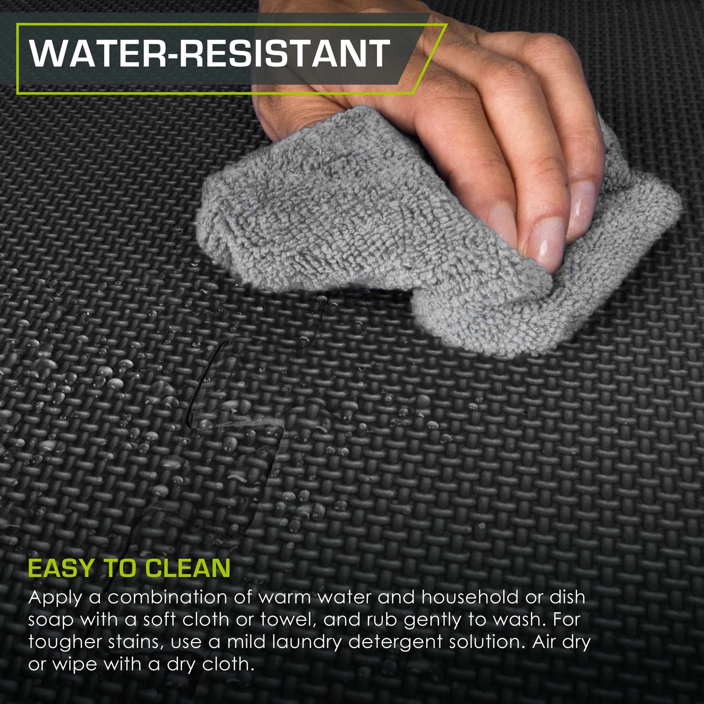 ProsourceFit Weaved Pattern Extra Thick Exercise Puzzle Mat ¾-inch, EVA Foam Interlocking Tiles for Protective, Cushioned Flooring for Home and Gym Equipment; Black, 96 SQ FT, 24 Tiles