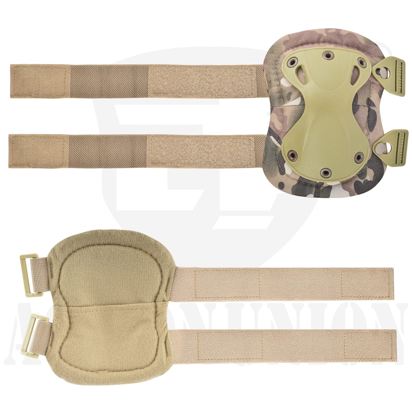 Professional Tactical Combat Knee and Elbow Protective Pads Sets Advanced Tactical Gear Set for Airsoft Paintball Hunting Army Skate Outdoor Sports (CP)