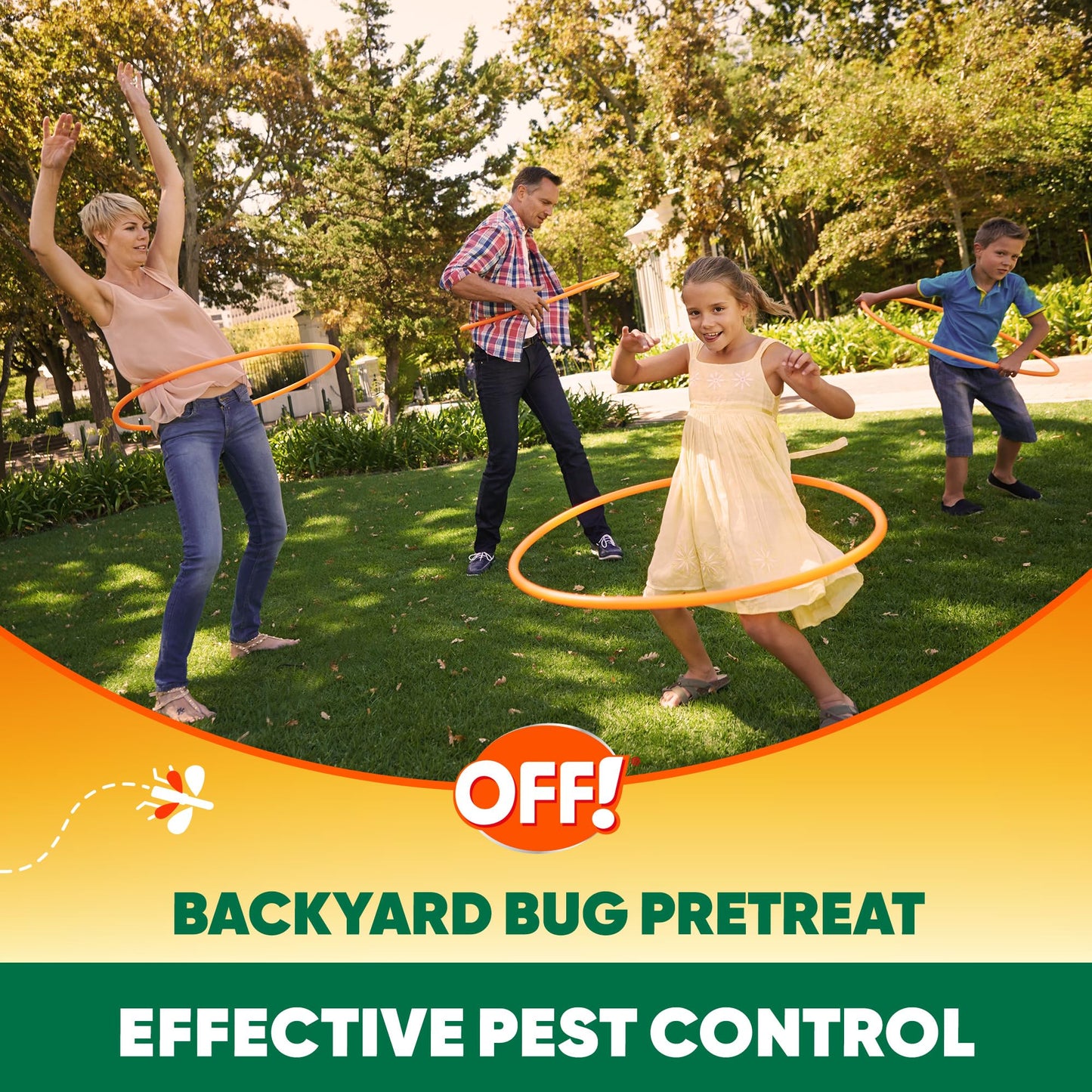 OFF! Backyard Bug Control Pretreat, 32 oz, Outdoor Bug Treatment, Covers up to 16,000 sq. ft., Kills for up to 8 Weeks, With a Convenient Hose Connection