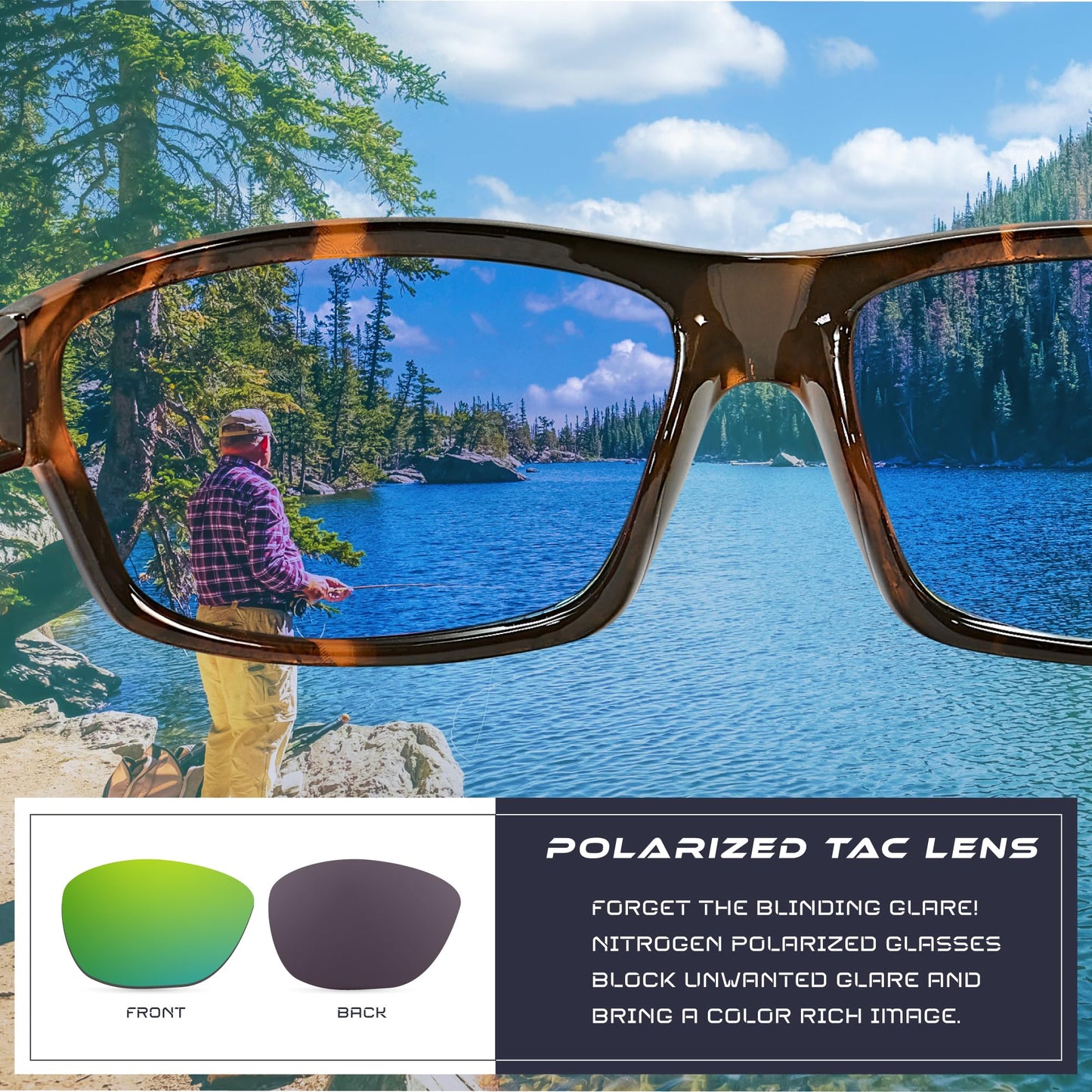 Nitrogen Polarized Wrap Around Sport Sunglasses for Men Women UV400 Driving Fishing Running Sun Glasses