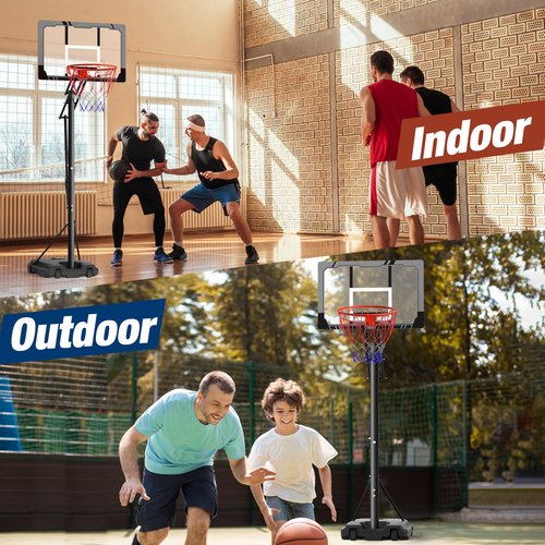 Mayfire Kids Basketball Hoop Adjustable 4.0-8.5ft, Portable Outdoor Goal System with 33 Inch Shatterproof Backboard, Perfect for Kids, Teens, Youth in Driveway, Backyard, Indoor Use