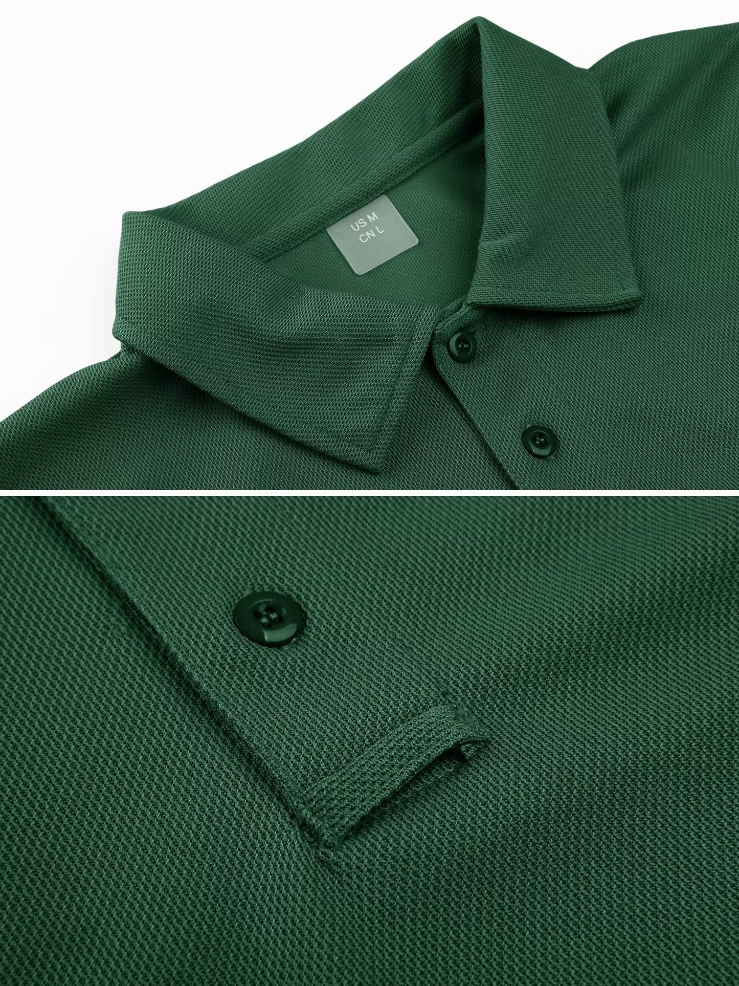 MAGCOMSEN Short Sleeve Polo Shirts for Men Golf Polo Shirts Casual Shirts Quick Dry Performance Shirts Dark Green L