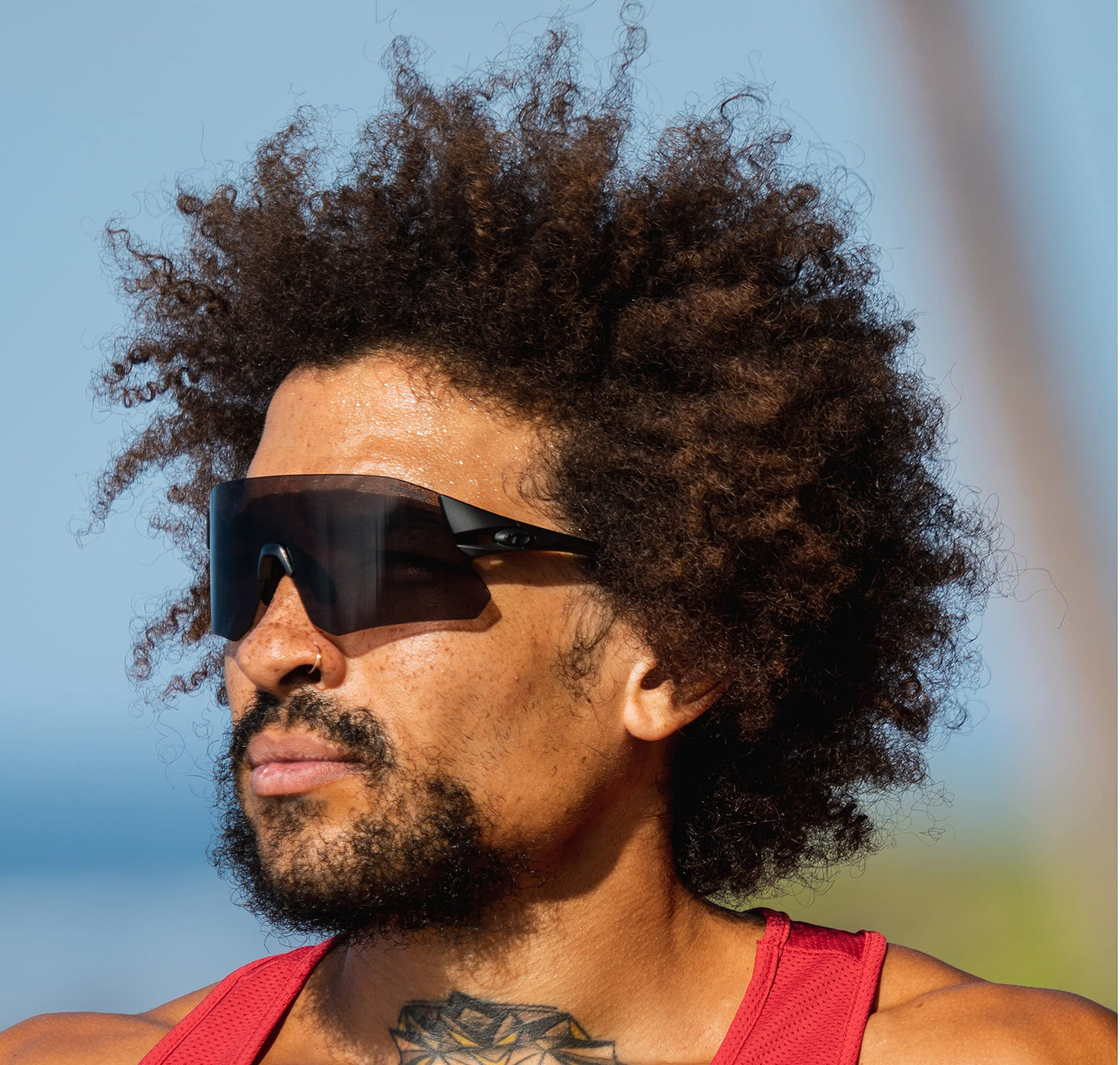 Tifosi Optics Rail Sunglasses (BlackOut (Smoke/AC Red/Clear))
