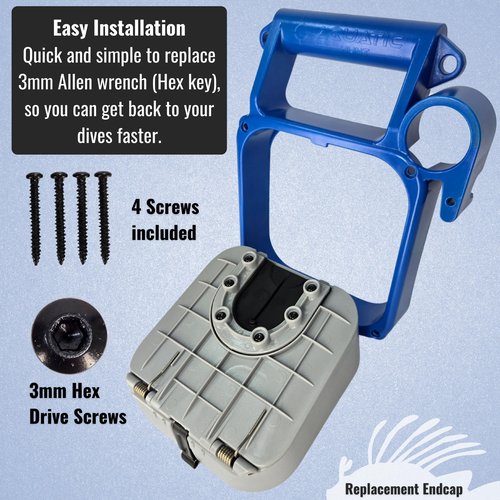 Aquatic Hunt Replacement Lionfish Locker Handle End Cap Assembly Includes Door, Springs, Latch (Blue)