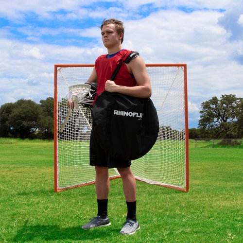 Champion Sports Men’s Lacrosse Crease: Rhino Flex Portable Lacrosse Goal Crease - 18’ Diameter All Weather Crease with Weights, Stakes and Carry Bag
