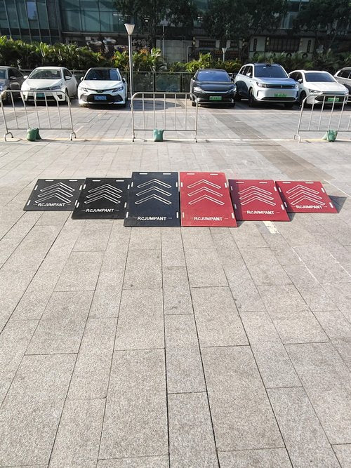 Skateboard & Bike Ramp,RC Car & Dirt Bike Jump Ramp– Heavy-Duty BMX, Scooter – 3 Sizes, Portable, Non-Slip– Easy Assembly, No Tools Needed (Red, 42.9 "L x 23.3" W x 11.7 "H)