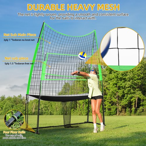 Shopsource Volleyball Training Equipment, Height Freely Adjustable Practice Net System for Spike Hitting Serving, Portable Volleyball Net for Backyard Indoor Outdoor Use