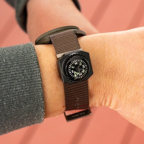 Sun Company Slip-On Wrist Compass - Easy-to-Read Compass for Watch Band or Paracord Survival Bracelet
