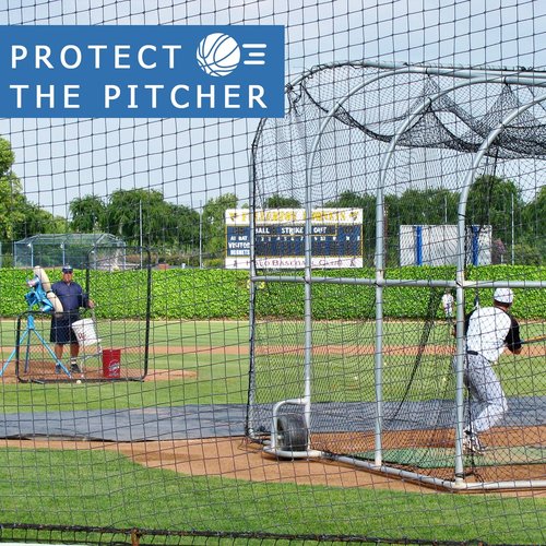 MR L-Screen Baseball Pitching Screen 7x7FT, Baseball Pitching Net, Baseball Protective Screen, Baseball Softball Screen for Field, Portable Batting Screen, Pitcher Screen Safety Screen for Baseball…