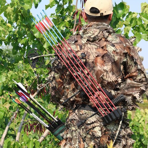MOYJ Mixed Carbon Arrow Archery Practice Shooting 3 inch Plastic Vanes Fletching Removable Replaceable Broadhead Tips Arrows12pcs Hunting Arrows I.D.6.2MM O.D.7.8mm Arrows for Bow