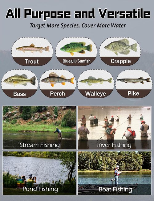 LITTMA Trout&PANFISH Ultralight Fishing Rod 2 PCS – Trout, Crappie, Panfish Micro Spinning Rods – Brown Carbon Fiber Blank, Cork Handle – for Beginners – 6’/6’6”/7’