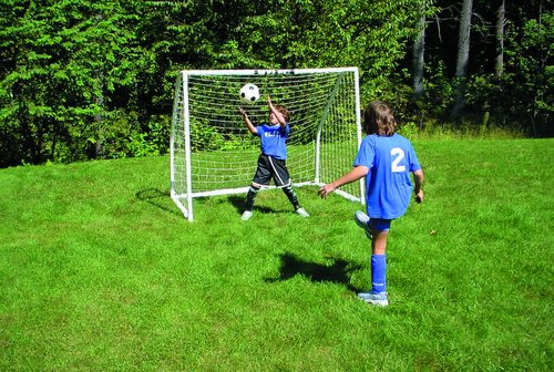 MyLec Deluxe Street Goal for Outdoor Sports, Easy Assembly, Nylon Net, Portable, Foldable Net, Sleeve Netting System, Perfect Hockey Training Gifts, Plastic PVC Tubing (White, 4 Pounds)